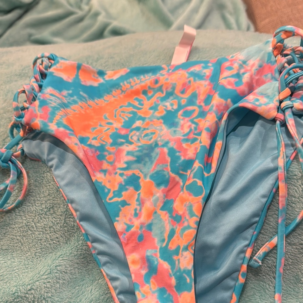 Victoria's Secret Blue and Pink Bikini with Adjustable Straps